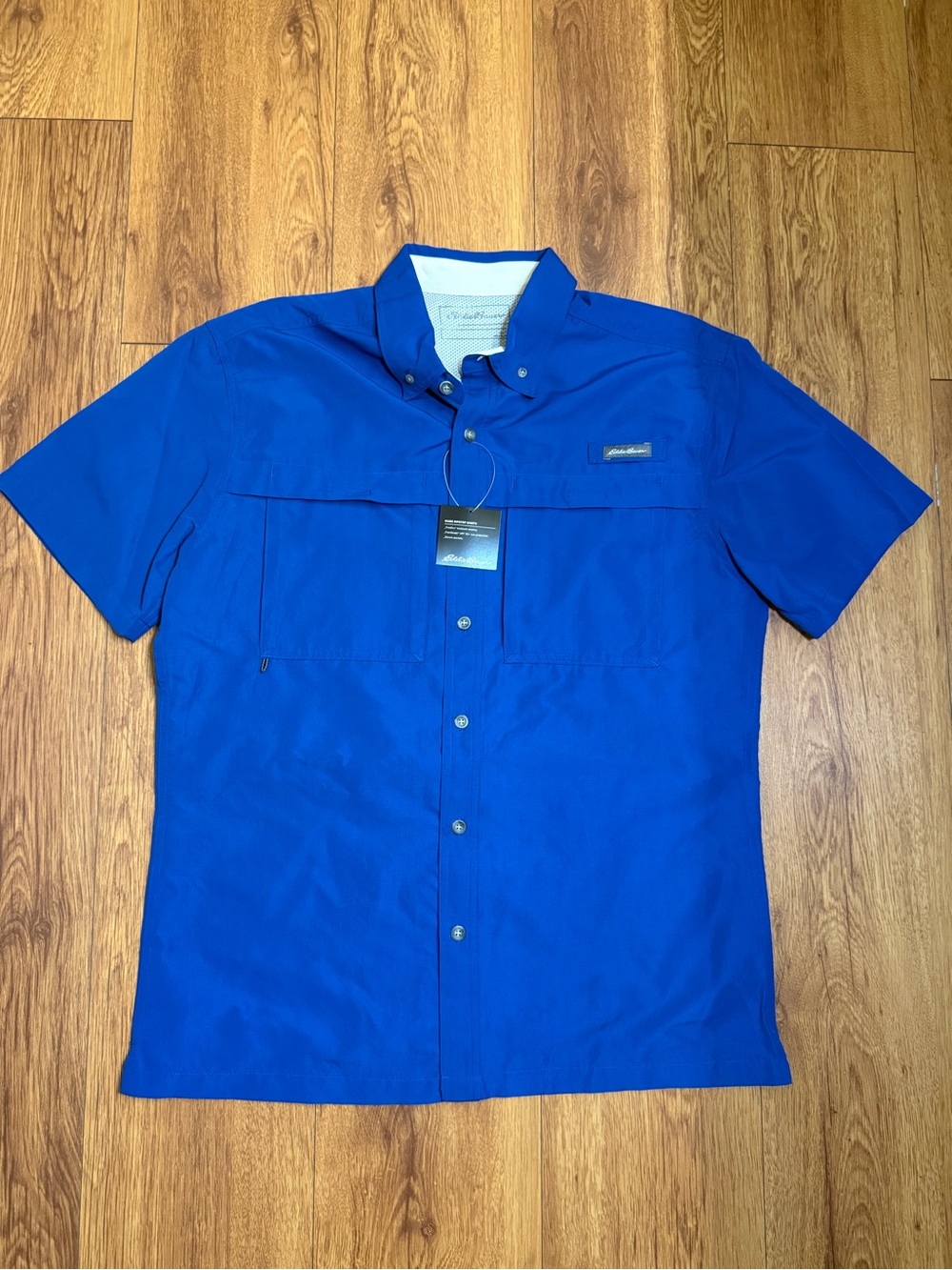 Eddie Bauer Men's Short-Sleeve Button-Down Shirt — Bright Blue